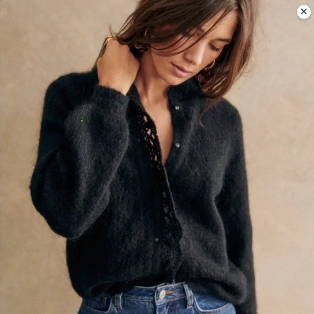 Sézane “Angie” cardigan - black size medium